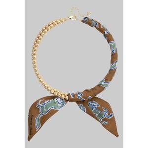 NEW CANVAS STYLE women's winnie ball bead scarf necklace in brown